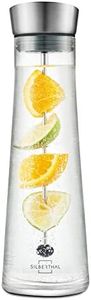 SILBERTHAL Bouteille En Verre Avec Couvercle Verseur En Inox - Infuseur Amovible - 1 litre - Pichet Eau Infusée Detox