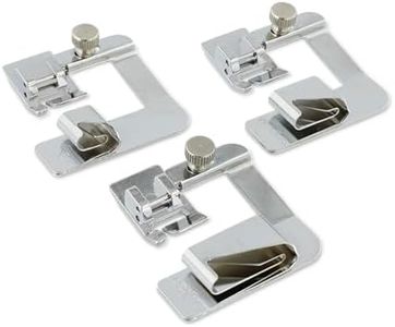 Madam Sew Rolled Hem Presser Foot Set – 3 Piece Wide Hemmer Foot Kit Includes 1/2”, 3/4" and 1” Presser Feet – Compatible with Singer, Brother, Babylock, Euro-Pro, Janome and More
