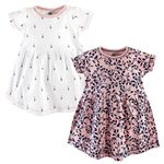 Yoga Sprout Baby Girls' Cotton Dress, 2 Pack Playwear, Fresh, 9-12 Months