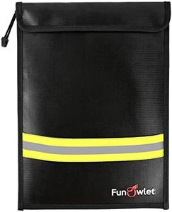 Fireproof Waterproof Money Document Bag - 15" x 11" Upgraded Zipper Bags, Fire & Water Resistant Storage Organizer Pouch for A4 A5 Documents Holder,File,Cash,Jewelry,Passport,Tablet,Laptop (Black)