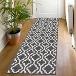 SHACOS Dark Grey Carpet Runner Non Slip 50 x 150 cm Hallway Runner Rug Washable Hall Runners Narrow Runner Rugs for Hallway, Entryway, Kitchen