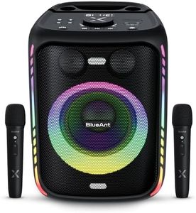 BlueAnt X5i | Portable Bluetooth Party Speaker | Black | 120W Peak Power | Includes (2) Wireless Microphones | (Up to) 30-Hr Playtime