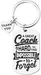 Thank You Coach Keychain Gift Male Female Coach Retirement Gifts for Basketball Football Baseball Swim Coach Christmas Birthday Gifts A Great Coach Is Hard to Find And Impossible to Forget Keyring