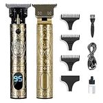 Ten-Tatent Hair Clippers Men, Hair Trimmers, T-Blade Trimmer, Cordless Rechargeable Grooming Kits, Zero Gapped Detail Beard Shaver with 4 Guide Combs,Quality Assurance，Gold