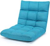 Giantex Floor Sofa Chair Video Gaming Chair with 14 Adjustable Position, Padded Back Support Floor Cushioned Seat, Folding Lazy Chair for Meditation, Reading, Watching, Living Room Recliner(Turquoise)