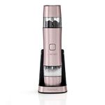 Cuisinart Electric Salt and Pepper Grinder Set Rechargeable Seasoning Mill No Batteries Needed, 20 Min Charging Measuring Cap Adjustable Grind Settings 3 Year Guarantee Vintage Rose