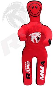 Kids Jiu Jitsu Grappling Dummy Kick Throwing Boxing Practice Dummies for Youth (4 FT 48 in) UNFILLED, None, Red and Black