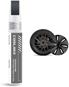 COSLAKE Rim Touch Up Paint(Photon Grey) for 2024 Tesla Model 3 Highland 18'' Photon Wheel, Curb Rash Repair Rim Scratch Repair with Masking Tape & Sandpaper