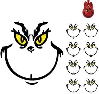 10 Pcs Christmas Decorations - Vinyl Stickers, Decals for Ornaments, DIY Face Stickers for Balls, Waterproof for Home Project, Party - 2*2 in