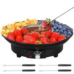 Electric Chocolate Fondue Set with Temperature Control, Melting Pot for Cheese & Chocolate, Includes 4 Dipping Forks, Detachable Bowl, Ideal Gift for Date Night & Housewarming