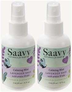 Saavy Naturals Organic Lavender Sage Baby Calming Mist with Aloe Vera and Arnica, Gentle Skin Care for Infants - 4oz, 2 Pack