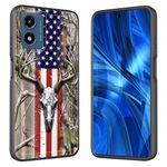 JHYYTUJTYP for Moto G Power 5G 2024 Case,[Military Grade Drop Tested] Heavy-Duty Tough Rugged Shockproof Protective Case for Motorola Moto G Power 5G 2024 6.7'',American Flag Camo Deer Skull