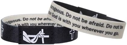 Wearable bible verse bracelets Wearable christian bracelet with NFC Music Inspirational Daily bible verse bracelets - Engraved inspirational Christian Faith Bible Verse quotation unisex religious gift(Joshua)