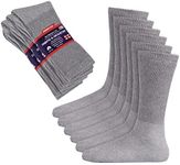 Diamond Star Diabetic Socks, Non-Binding Circulatory Cushion Cotton Crew Diabetic Socks for Men Women, 12 Pairs Grey, 10-13