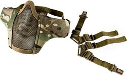 OneTigris 6" Foldable Half Face Mesh Mask Military Style Comfortable Adjustable Tactical Lower Face Protective Mask (Multicam)