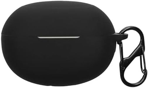 kwmobile Custodia Caricatore Compatibile con Realme Buds Air 6 Pro - Cover Silicone nero - Rivestimento Gommato Protezione con Gancio