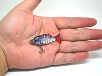 FISHIN ADDICT Silver roach realistic FRY Multi Jointed Fishing Lure Swimbait Bait 50mm / 2g / 6 segments