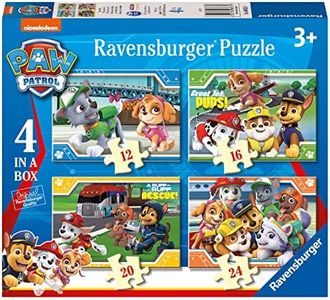 Ravensburger Paw Patrol 4 in Box (12, 16, 20, 24 Pieces) Jigsaw Puzzles for Kids Age 3 Years Up