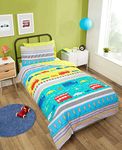 Cars Transport Vehicles Lorries Truck Planes Trains Boys Kids Children’s Duvet Cover Bedding Set Single Toddler (Single)