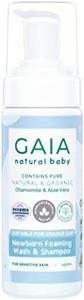 GAIA Natural Baby Newborn Foaming Wash & Shampoo | 98% Natural Origin | Sensitive Skin formula | organic Chamomile | organic Calendula | Cradle Cap | Soap & SLS Free | Australian Made - 150mL