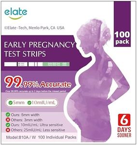 Elate Pregnancy Test Strips 100 Count, Early Detection HCG Test, 10 MIU/ml High Sensitivity, 99.99% Accurate Results, 6 Days Sooner, Easy to Use Home Pregnancy Test Kit