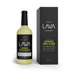 LAVA Premium Authentic Sweet & Sour Mix, Made with Real Lemon Juice, Lime Juice, Raw Blue Agave, No Artificial Sweeteners. Whiskey Sour, Long Island Iced Tea, Lemon Drop. 33.8oz Glass Bottle