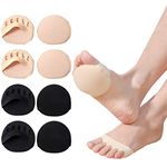 Simoda 4 Pairs Women Forefoot Pads Honeycomb Breathable Fabric Metatarsal Cushions High Heel Soft Ball of Foot Cushion Pads Reusable Relief Foot Fatigue Pain