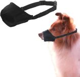 XhjzgcTech Dog Muzzles, Soft Nylon Mesh Dog Muzzle for Large Medium Small Dogs, Breathable Adjustable Puppy Muzzles to Prevent Biting, Pet Muzzle for Chihuahua Labrador Chewing Grooming（Black M）