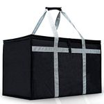 Insulated Food Delivery Bag for Catering, Extra Large, Hot Cold Meal Restaurant, Grocery Bags for Uber Eats, Instacart, Doordash, Grubhub, Postmates Black