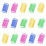 ISMARTEN 100 Pack Pet Wide Colorful Springs Cat Toys Plastic Coil Spiral Springs for Cat Kitten Pets (Random Color)