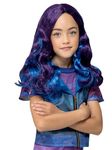 Smiffys Disney Descendants Mal Wig for Kids, Purple and Blue Ombre Curly Wig, Officially Licensed and Ready-Styled, Perfect for Completing Matching Fancy Dress Costume