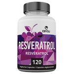 EBYSU Resveratrol (120 Vegan Capsules) – Antioxidant Supplement – Pomegranate, Green Tea, Quercetin, Grape Seed Extract and Acai – Resveratrol Supplement Canada – Vegetarian & Preservative-Free