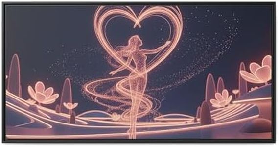 BrickByDreamCo Neon Ballerina Heart Matte Canvas Framed | Dance Wall Art