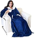 Sherpa Wearable Blanket with Sleeves Arms,Super Soft Warm Comfy Large Fleece Plush Sleeved TV Throws Wrap Robe Blanket for Adult Women and Men by Catalonia