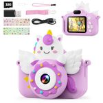 TIATUA Kids Camera for Girls, 1080P Digital Camera for Kids with 32GB Card and Selfie Mode, Toddler Camera and Video Camera, Christmas and Birthday Gifts Toy for Age 3-10 Year Old (Purple)