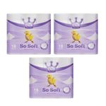 Little Duck So Soft 3 Ply Toilet Rolls | Ultra Soft, Absorbent & Lightly Scented Bathroom Tissue | Luxury Toilet Paper for Sensitive Skin – (54 Rolls-Pk3)
