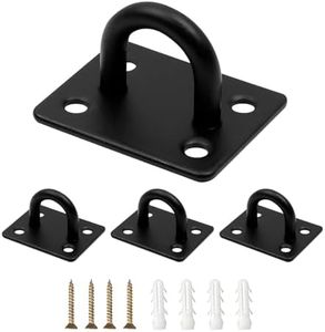 TZWXHDM 4 PCS Stainless Steel Pad Eye Hooks + 16PCS Screws and 16PCS Plastic Expansion Tube, Ceiling Hooks Heavy Duty for Outdoor Indoor Activity