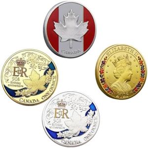 4PCS Queen Elizabeth II Canadian Maple Leaf Commemorative Coins