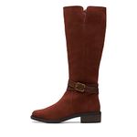 Clarks Womens Knee High Boot, Dark Tan S, 8.5 US