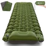 AKSOUL Self Inflating Sleeping Camping Mat: Lightweight & Compact Air Inflatable Camp Mattress with Built-in Foot Pump Thick Bed Roll Sleep Pad for Hiking BackpackingTravel