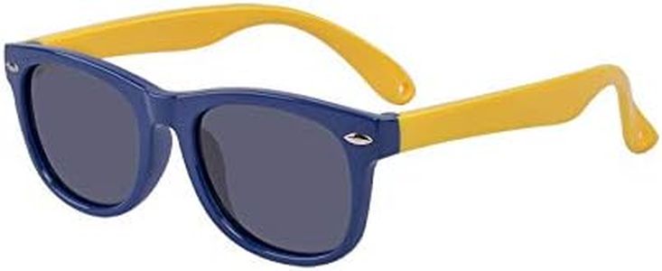 Outray Baby Infant Toddler Polarized Sunglasses Rubber Flexible Shades for Girls Boys Age 0-2 Blue Yellow