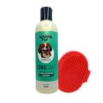 Happie Fur Natural Long Coat Shampoo for Dogs & Cats with Shampoo Scrubber | Pet Shower & Bath Supplies for Cats & Dogs | Long & Short Hair Dog Scrubber for Bath | 300 ml
