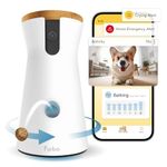 Furbo 360° Dog Camera w/Home Safety Package [PREMIUM W/SUBSCRPITION] Smart Pet Monitor w/App for Dog & Home, Rotating 360° View, Colour Night Vision, Auto-Tracking, Treat-toss, Barking, Smart Alert