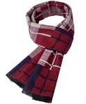 Justay Sowarm Winter Mens Scarf Cashmere Feel Scarves Warm Soft Fashion Business Plaid Scarf Gifts for Men