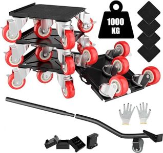 Furniture Dolly 5 Wheels Heavy Duty, Furniture Movers with Silent Rubber Wheels, 360° Rotation with Brake, 1000KG Load Capacity, Furniture Lifter for Easy Moving Large Furniture