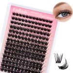 FADLASH Cluster Lashes Individual Lash Extensions DIY Lash Clusters 10-16mm Mixed Length Wispy Faux Mink Eyelash Clusters for Self Application at Home（R13-D-10-16MIX)