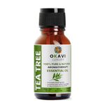 OKAVI Tea Tree Oil - Natural Essential Oil for Aromatherapy, Acne Treatment, Tea Tree Oil For Skin Fuller Hair Care Oil For Dandruff, Diffuser Oil for Home Fragrance – 15 ML