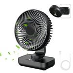 MERTTURM® USB Desk Fan, Mini Portable Cooling Table Fan with 4 Speeds, 4000mAh Rechargeable Battery Operated Small Quiet Desktop Fan, 360° Adjustment Personal Silent Fan for Home Office Outdoor Travel