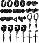 ONESING 12 Pairs Earrings for Men B