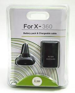 Old Skool Play & Charge Kit Battery and Charging cable compatible with Xbox 360 -Black